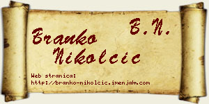 Branko Nikolčić vizit kartica